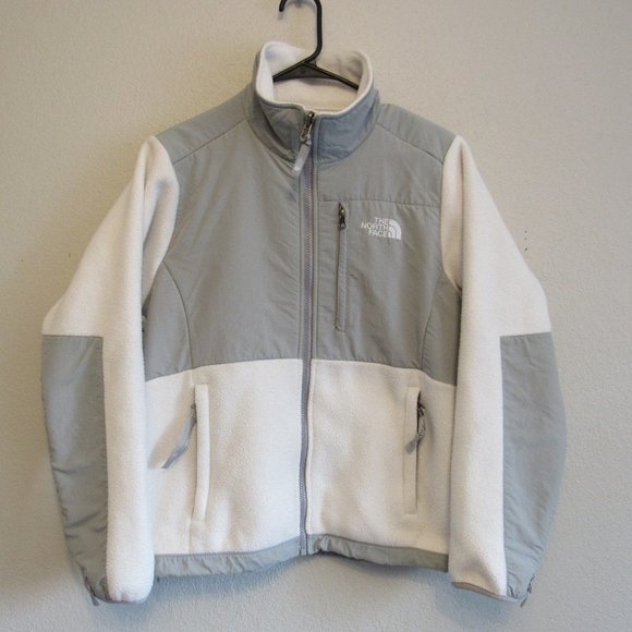 The North Face Jackets & Blazers - The North Face Denali Polartec Fleece White Gray Zip Up Jacket Womens Sm…